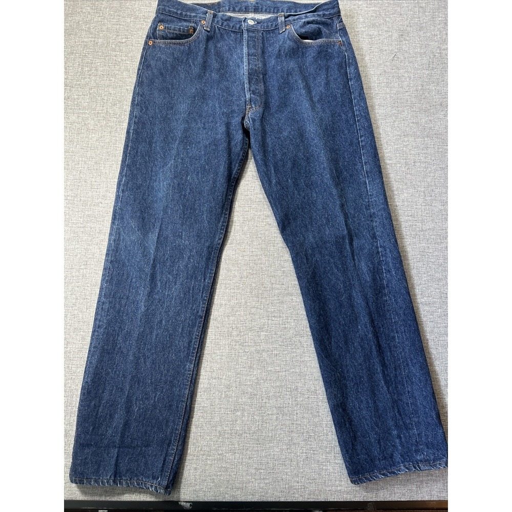Vintage 1980s Levis 501xx 38x32 (35x31) Button Fly Blue Jeans Denim Made In USA